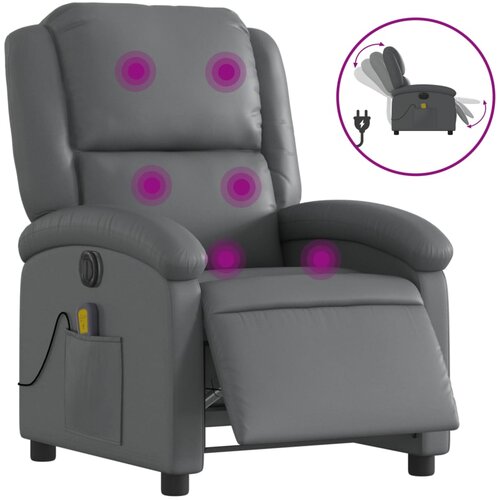 vidaXL Električni masažni naslanjač sivo umetno usnje, (20922671) Cene