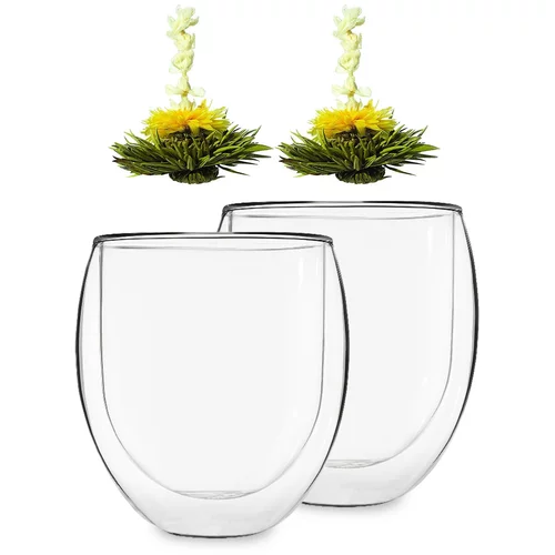 Feelino Ice, staklene šalice, 2x320ml, sa cvjetovima čaja