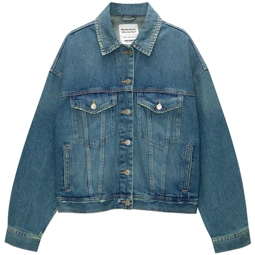 Pull&Bear Prehodna jakna moder denim