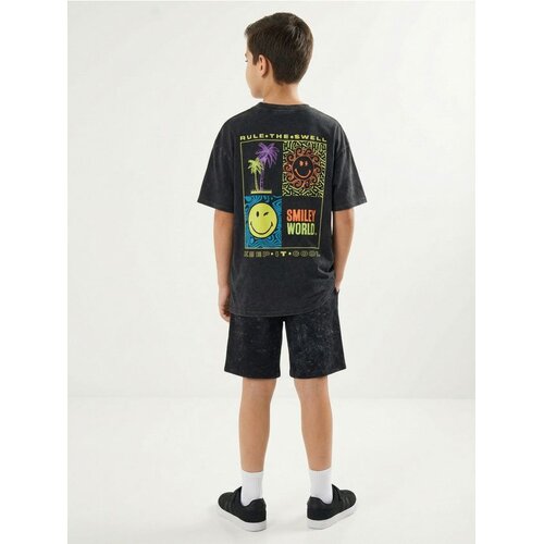 Sinsay Oversize majica s izblijedjelim efektom i printom na leđima SmileyWorld&amp;reg; Slike