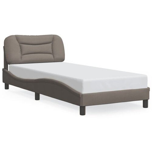 Maison Chic Posteljni okvir - Enojna postelja - Postelja za odrasle z LED brez vzmetnice Taupe 90x200cm Tkanina, (21695208) Cene