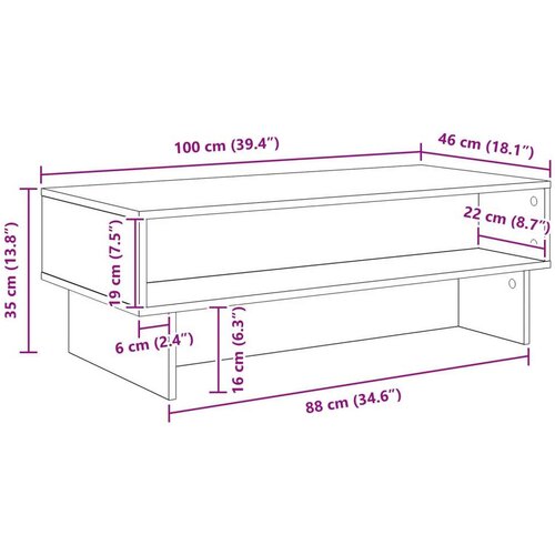 Stolić za kavu Betonski sivi 100 x 46 x 35 cm Konstruirano drvo Slike