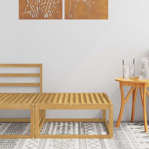 Vanjski otoman Čvrsto drvo akacije Bijela 79 x 79 x 37 cm - Bijeli tabure Cijene