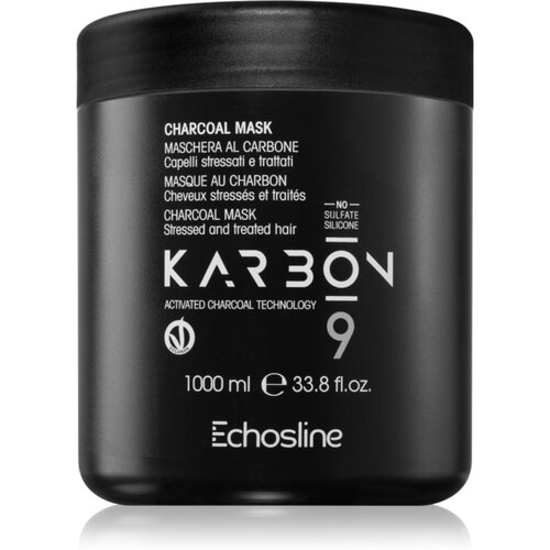 EchosLine CHARCOAL Mask maska za lase z aktivnim ogljem 1000 ml Slike