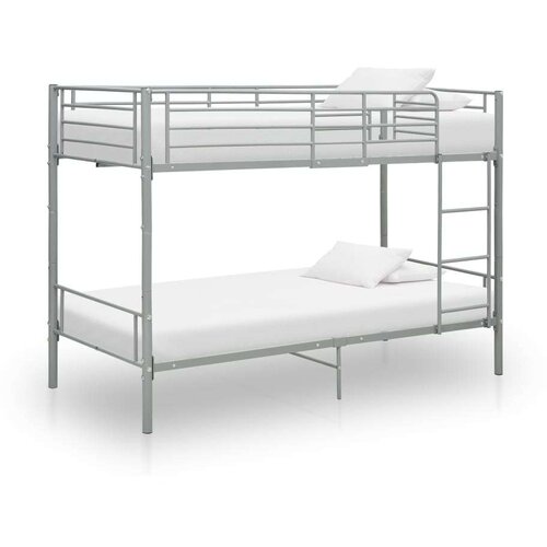 vidaXL Krevet na kat sivi metalni 90 x 200 cm Cene