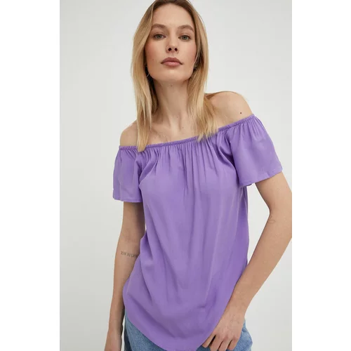 Answear Lab Majica ženska, vijolična barva