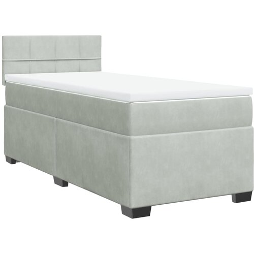 Maison Chic Box spring postelja - Vzmetna postelja z vzmetnico svetlo siva 90x200 cm žamet SL23106, (21891651) Cene