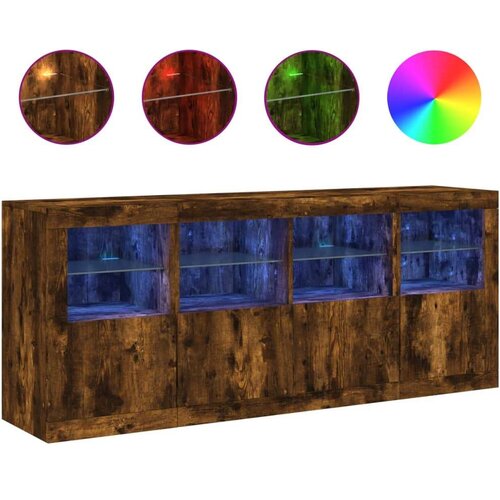  Komoda z LED lučkami dimljen hrast 163x37x67 cm, (21010546) Slike