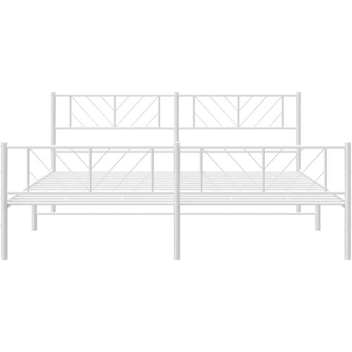 vidaXL Metalni okvir kreveta uzglavlje i podnožje bijeli 193x203 cm Cene
