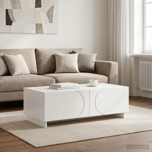  Stolić za kavu Bijela 102 x 50,5 x 35 cm Konstruirano drvo Slike