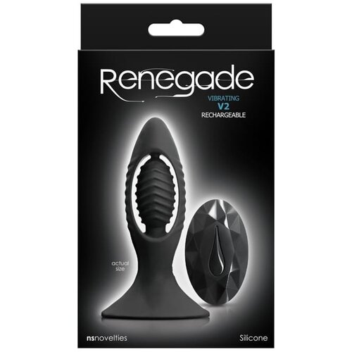 New Sensations Novelties Vibracijski Analni Čep Renegade V2 Black Slike
