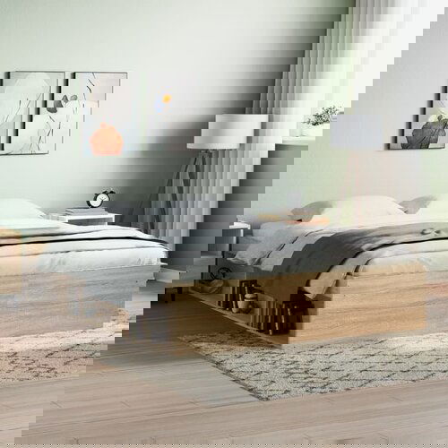  The Living Store Posteljni okvir sonoma hrast 150x200 cm - Posteljni Okvir, (21501231) Slike