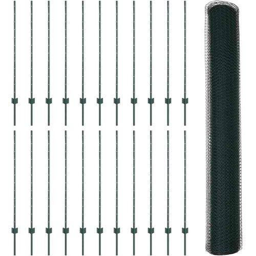  Heksagonalna ograda s stubom 50 x 1,2 m Čelik premazan PVC-om Slike