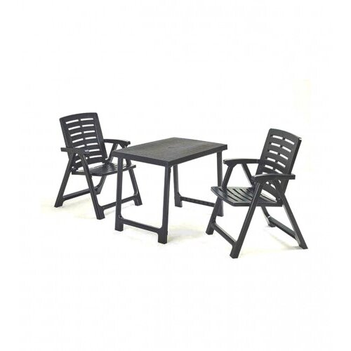 ProGarden Garnitura Picnic antracit (STO+2 STOLICE) Slike