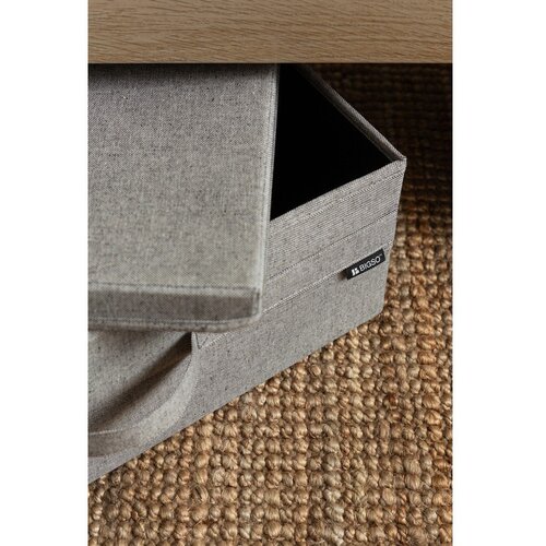 Bigso Siva tekstilna &amp;scaron;katla za shranjevanje s pokrovom 46x56x16 cm Soft Storage Low &amp;ndash; Slike