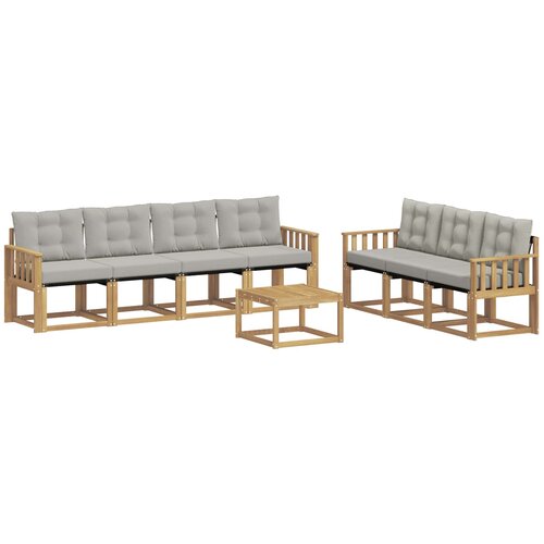 vidaXL Zunanja garnitura za sedenje 8 pcs Bela in svetlo siva, (5000282230) Cene