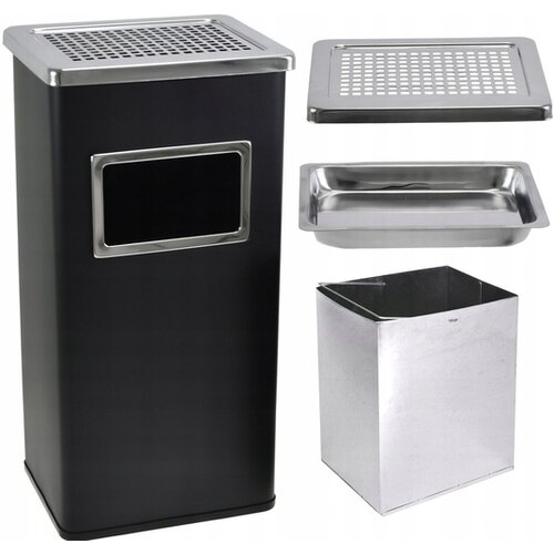 Bodex inox stoječi pravokotni ko&amp;scaron; in pepelnik črn 30L BX4353 Slike