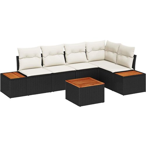 vidaXL Vrtna sedežna garnitura 6 pcs Črna in krem 264 x 154 x 85 cm, (5000020479) Cene