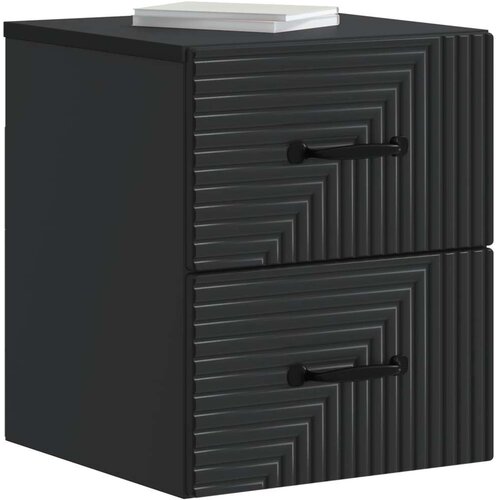  Noćni ormarić za montažu na zid 2 pcs Crna 34 5 x 33 x 40 cm Slike