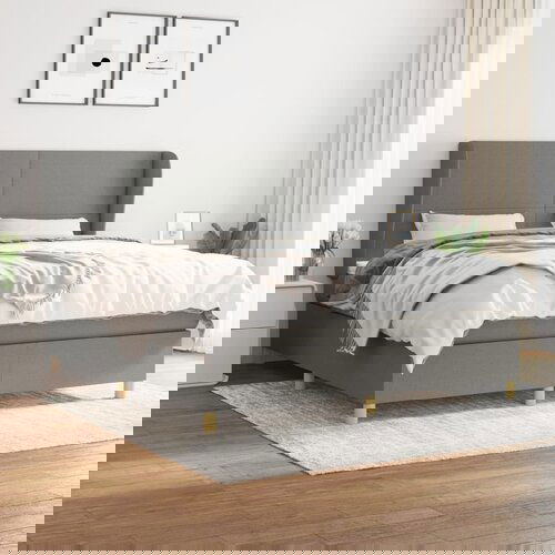 The Living Store Box spring postelja z vzmetnico temno siva 180x200 cm blago - Box Spring Postelja, (21515524) Slike