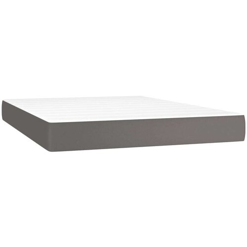 vidaXL Krevet s oprugama i madracem sivi 140x200 cm od umjetne kože Cene