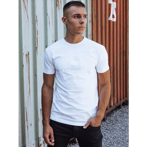 DStreet T-shirt męski z nadrukiem biały Slike