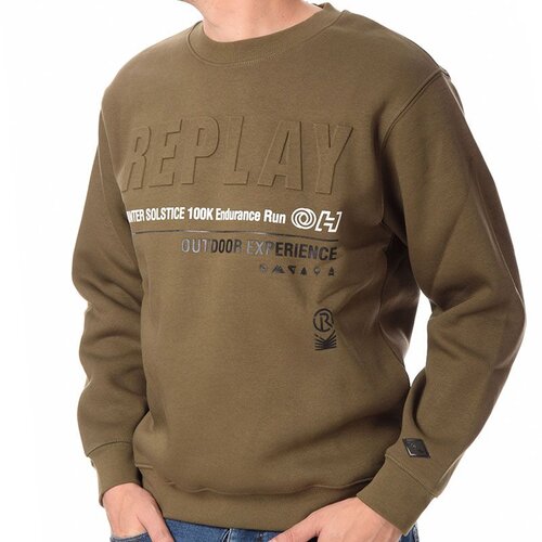 Replay duks garment dyed organic cotton fleece za muškarce Slike
