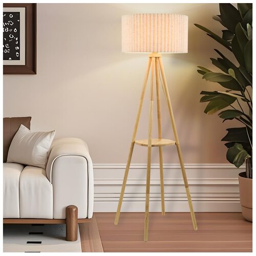  Brilagi - Stojeća lampa NORDIC WAVE 1xE27/15W/230V drvo/lan Cene