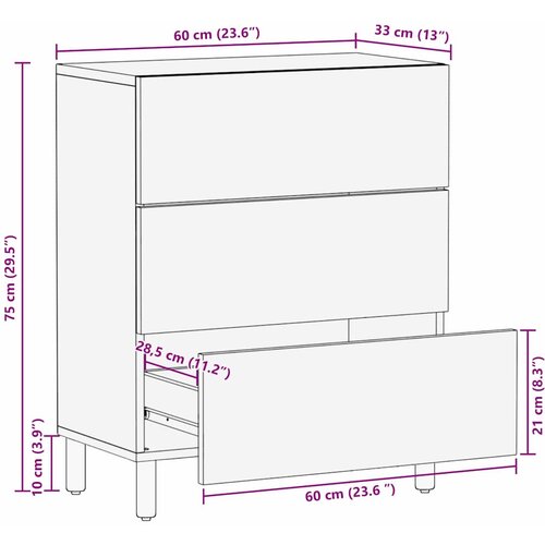  Kreveta Fin&amp;scaron; acacije smeđa 60 x 33 x 75 cm Čvrsto drvo manga Slike