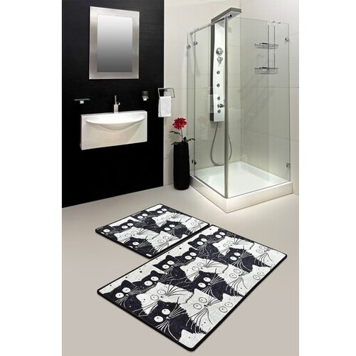 Lessentiel Maison Kupaonski set tepiha BLACK CAT 2 komada, White Cats Cene