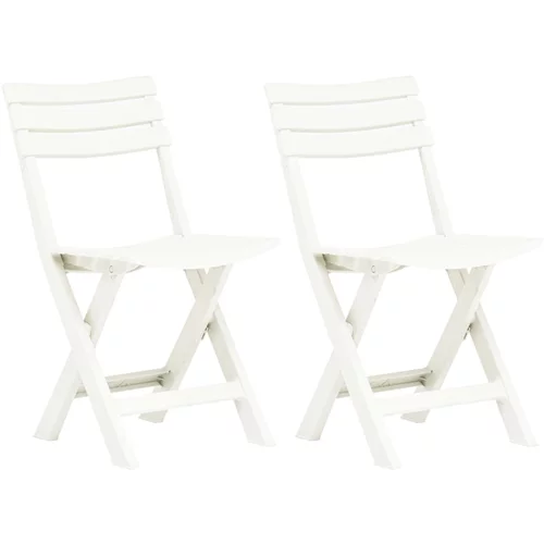  Sklopive vrtne stolice 2 kom plastične bijele