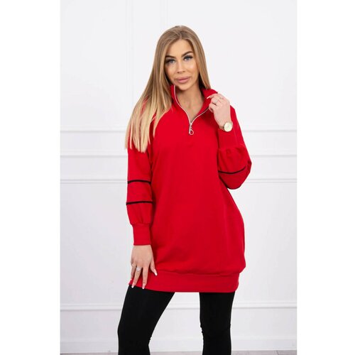 Kesi Sweatshirt with zipper and pockets red Slike