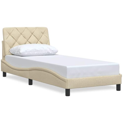 Maison Chic Posteljni okvir - Enojna postelja - Postelja za odrasle brez vzmetnice Cream 90x200 cm Tkanina-J7100, (21762796) Cene