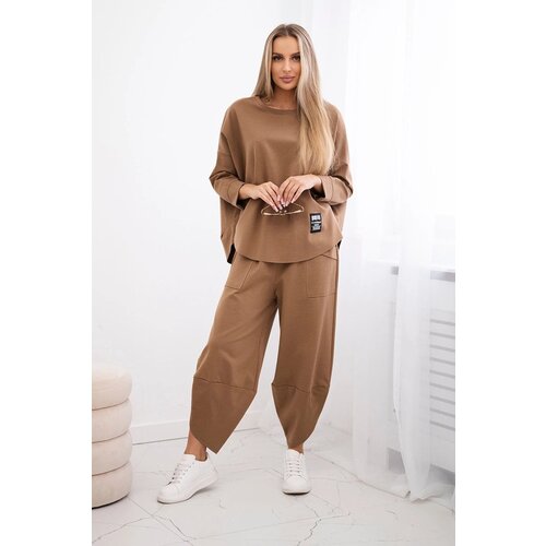 Kesi Set Punto Milano winter sweatshirt + camel pants Cene