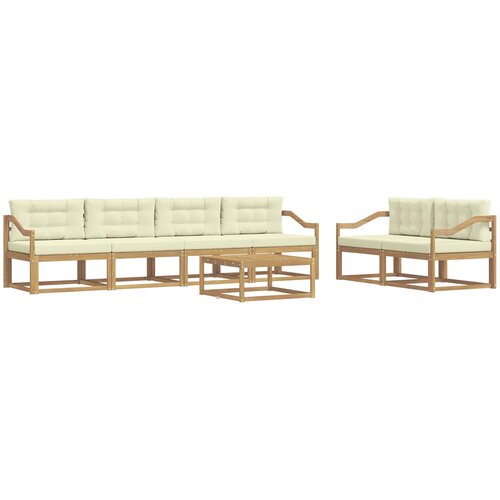  Set vanjskih sofa 6 kom. Bijela i krem Slike
