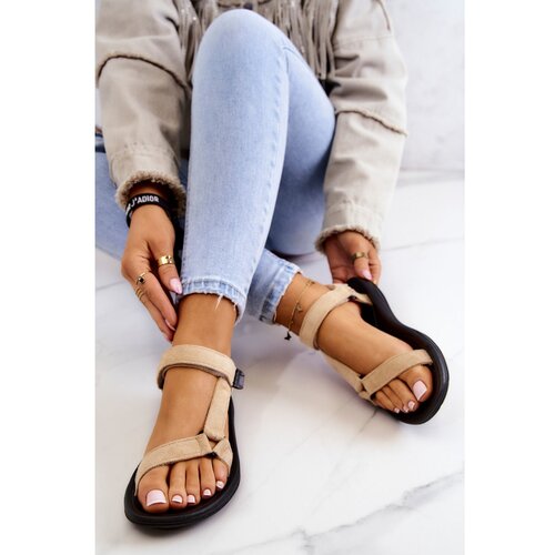 Kesi Women&amp;#039;s Suede Sports Sandals Beige Harris Slike