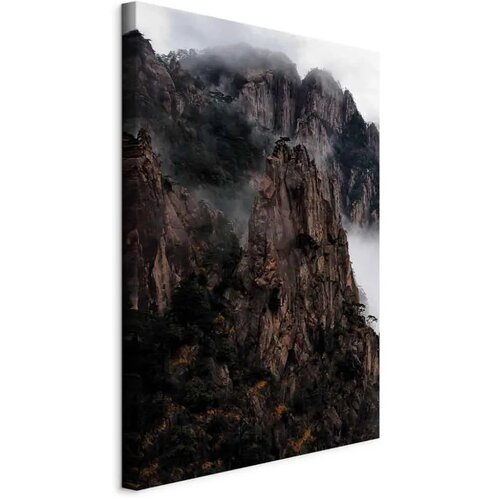  Slika - Heart of Mountain Landscape (1-part) - Clouds Amid Rocks 40x60 Na talijanskom platnu Cene