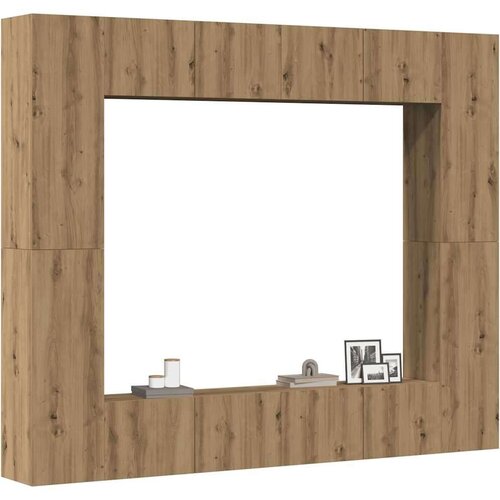  8 kosov stenske TV omarice Artisan Oak Engineered Wood, (21703643) Cene