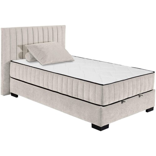MID.YOU POSTELJA Z VZMETNICO 120 cm x 200 cm , tekstil, leseni material bež Slike