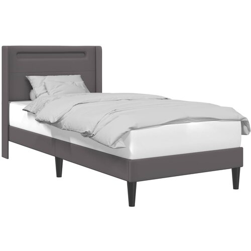  Krevetna konstrukcija Siva 100 x 200 cm Umjetna koža Slike