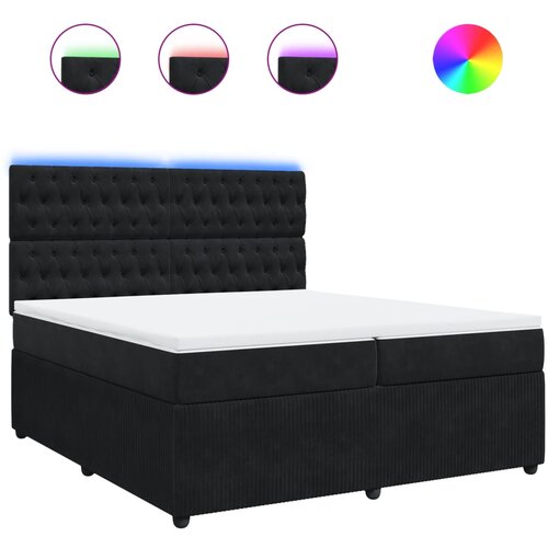 vidaXL Box spring postelja z vzmetnico črna 200x200 cm žamet, (21310532) Cene