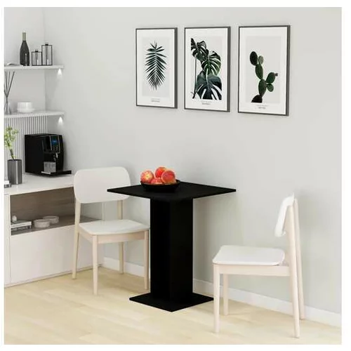  Bistro mizica črna 60x60x75 cm iverna plošča