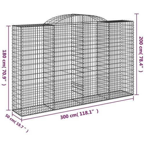  Lučne gabionske ko&amp;scaron;are 5 kom 300x50x180/200cm pocinčano željezo Slike
