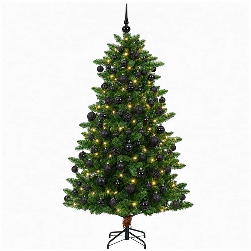  Umjetno božićno drvce s kuglicama 180 cm 300 LED lampica Slike