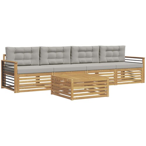  Set vanjskih sofa 5 kom. Bijela i svjetlosiva 79 x 79 x 37 cm Slike
