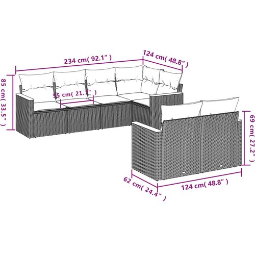 vidaXL 7-dijelni set vrtnih sofa sivi od poliratana Cijene