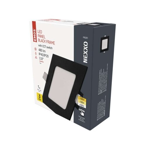  LED vgradno svetilo NEXXO, kvadratno, črno, 7W, nastavljiva CCT Cene