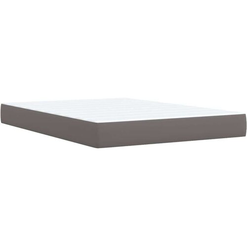 VidaXL Krevet s oprugama i madracem sivi 140x190 cm od umjetne kože Slike