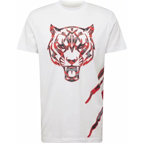 Plein Sport Majica siva / antracit / ognjeno rdeča / bela