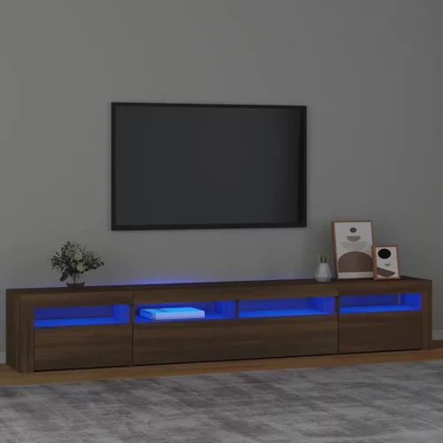 TV ormarić s LED svjetlima boja smeđeg hrasta 240x35x40 cm